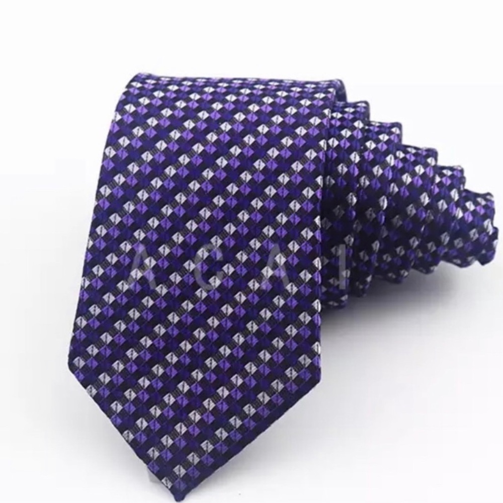 Mens Tie Purple Patterned Necktie